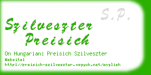 szilveszter preisich business card